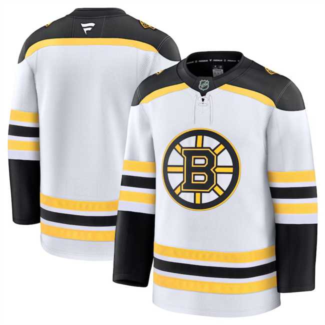 Mens Boston Bruins Blank White 2024-25 Away Stitched Hockey Jersey Dzhi